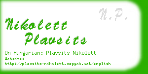 nikolett plavsits business card